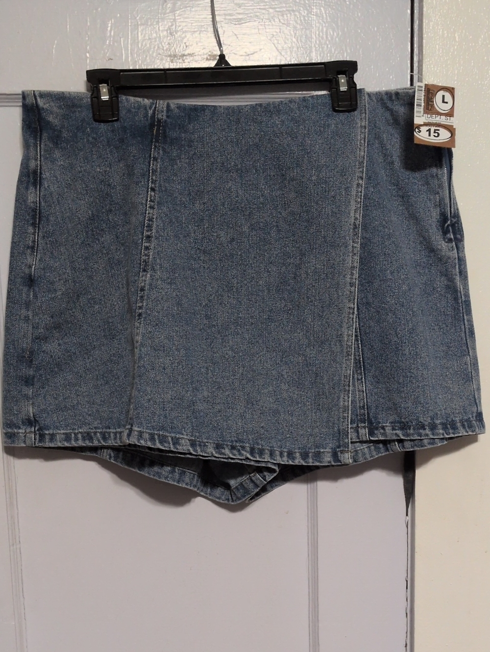 Vigoss Washed Blue Denim Skort Shorts